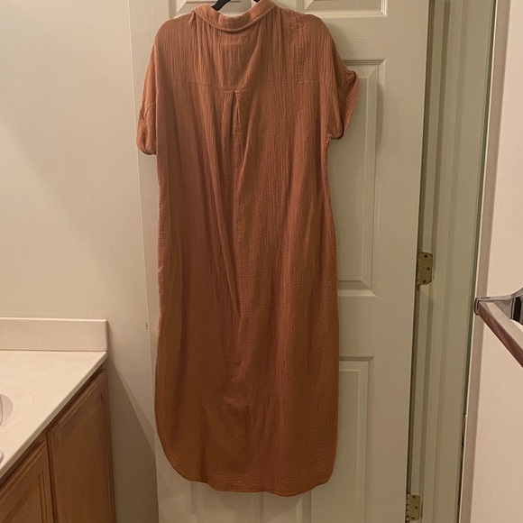 Bluivy Rust Button-Up Shirt Dress - Picture 7 of 8